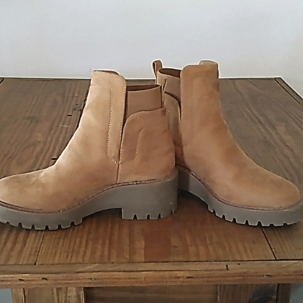 Suede Lug Sole Boots